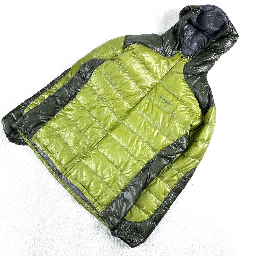 モンベル U.L.ダウンガイドパーカ メンズ Lサイズ グリーン ドローコード有