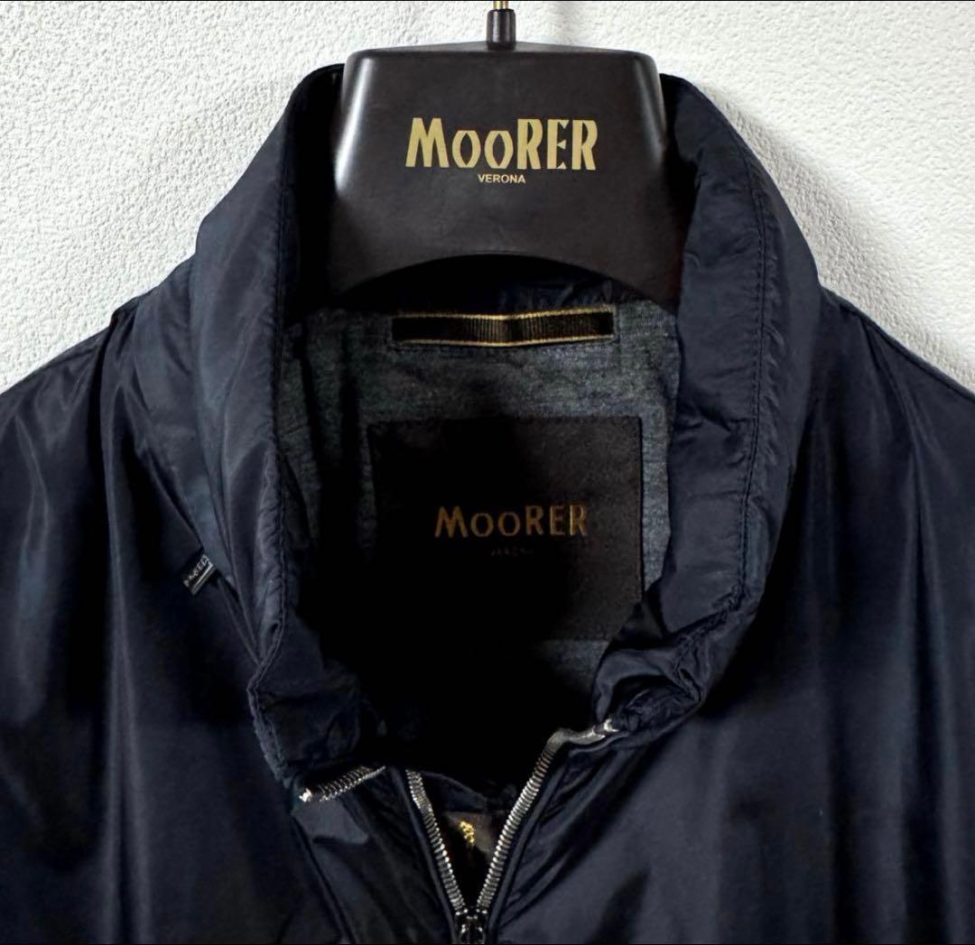 怪獣✨美品✨MooRER ナイロンブルゾン　ネイビー　46 スタンドカラー
