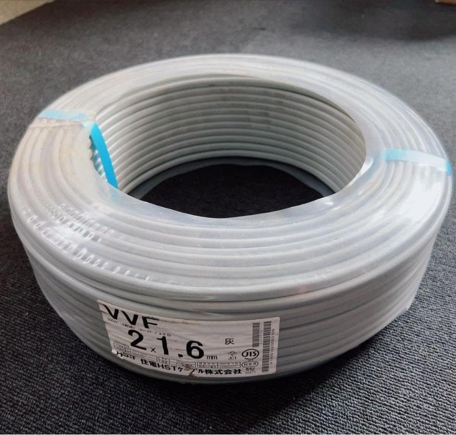 住電HST電線 VVF 2×1.6 黒白　２芯　1巻100mケーブル2023年製