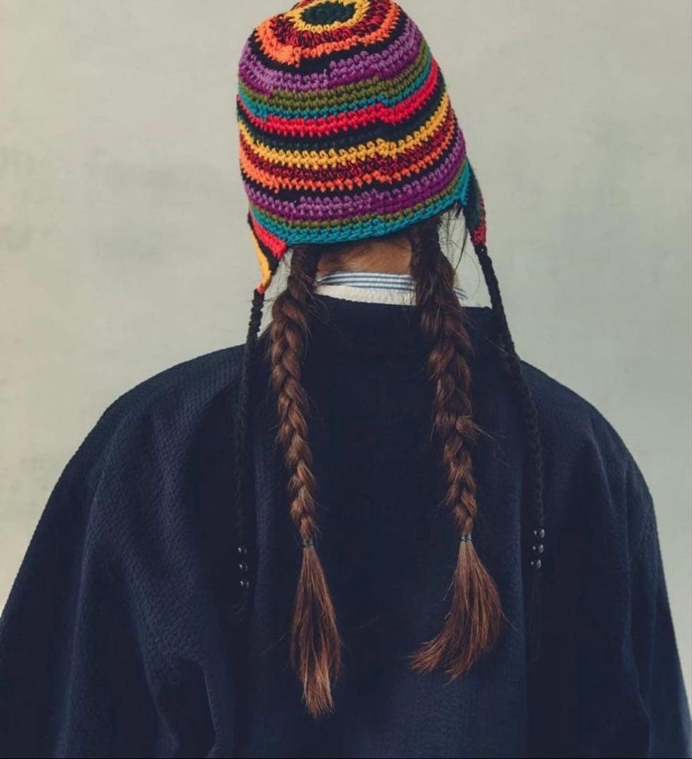 【限定値下中】sol Hand-knitted Border Hat Multi