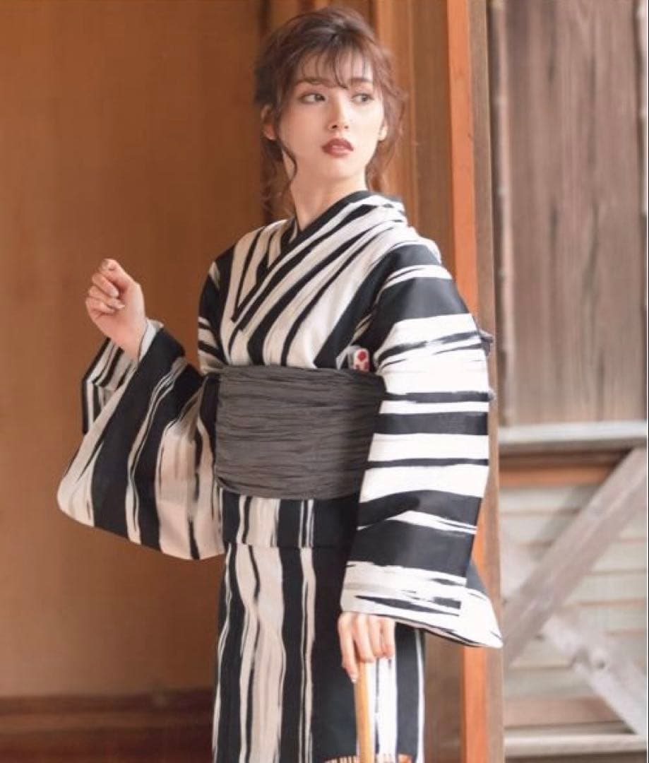 浴衣 ・帯・下駄付き 1人で着られる浴衣5点セット和歌山染工日本染め【Dita】