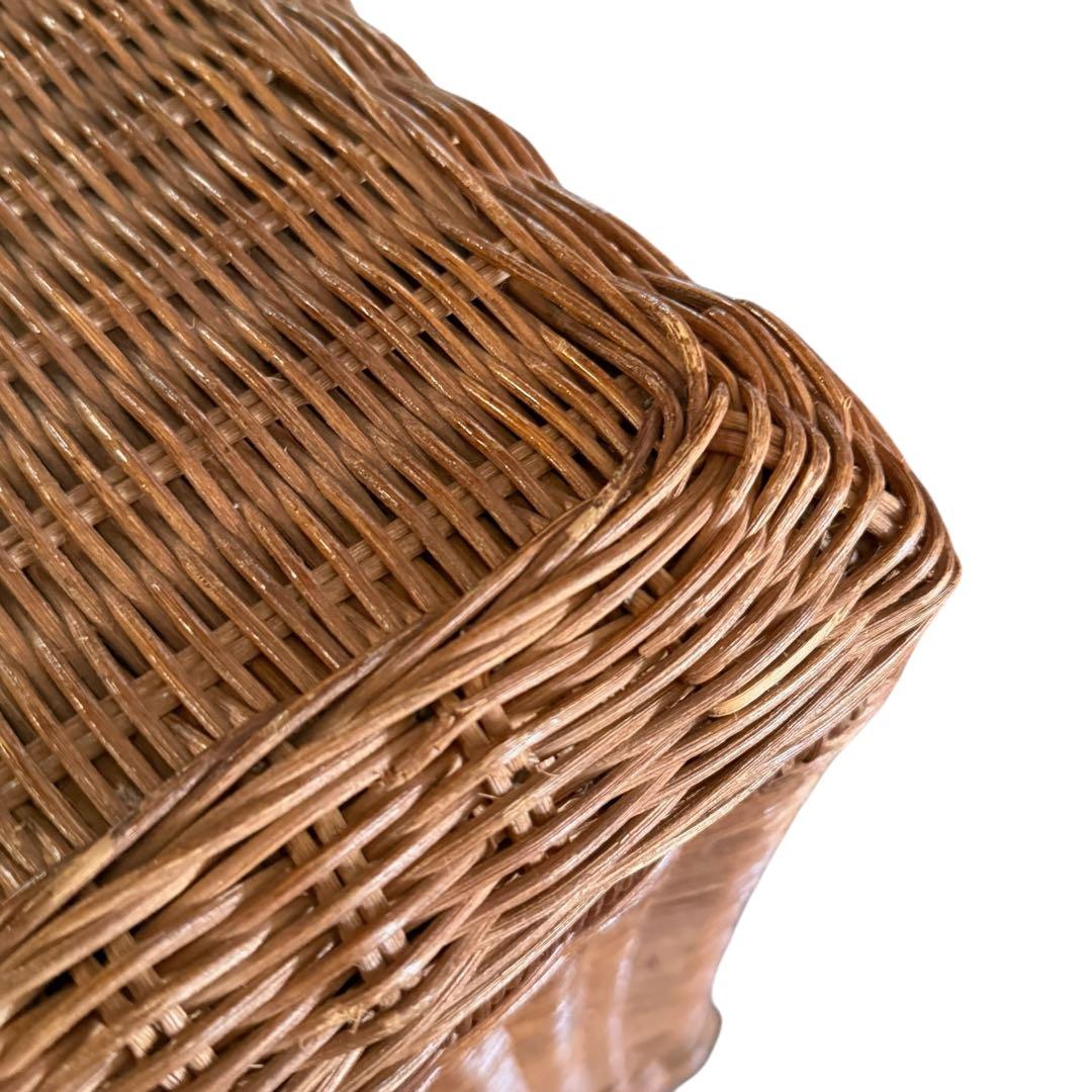 HR816 籐　ビンテージ　ラタン 大型収納 トランク蓋付き収納