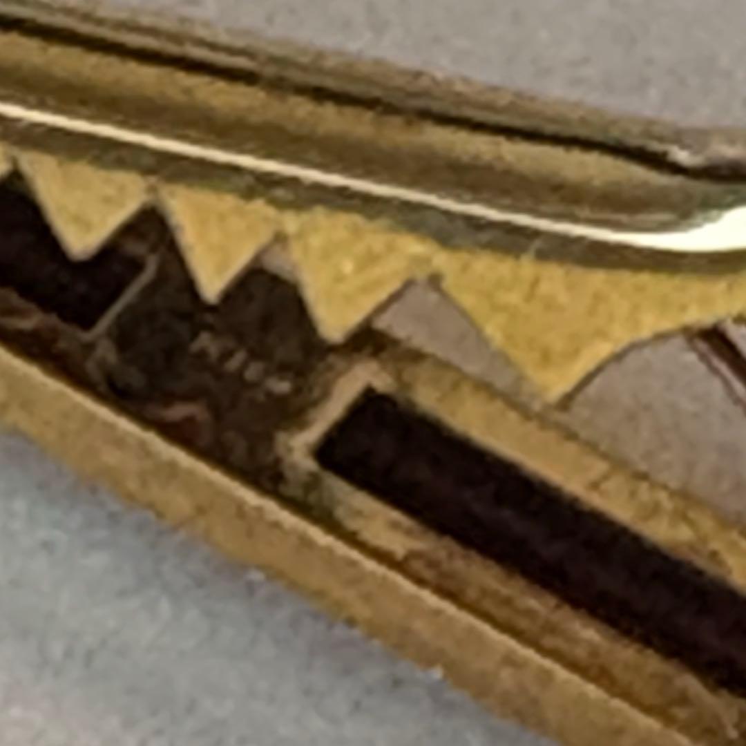 専用です。18金ストライプ ネクタイピン チェーン付き