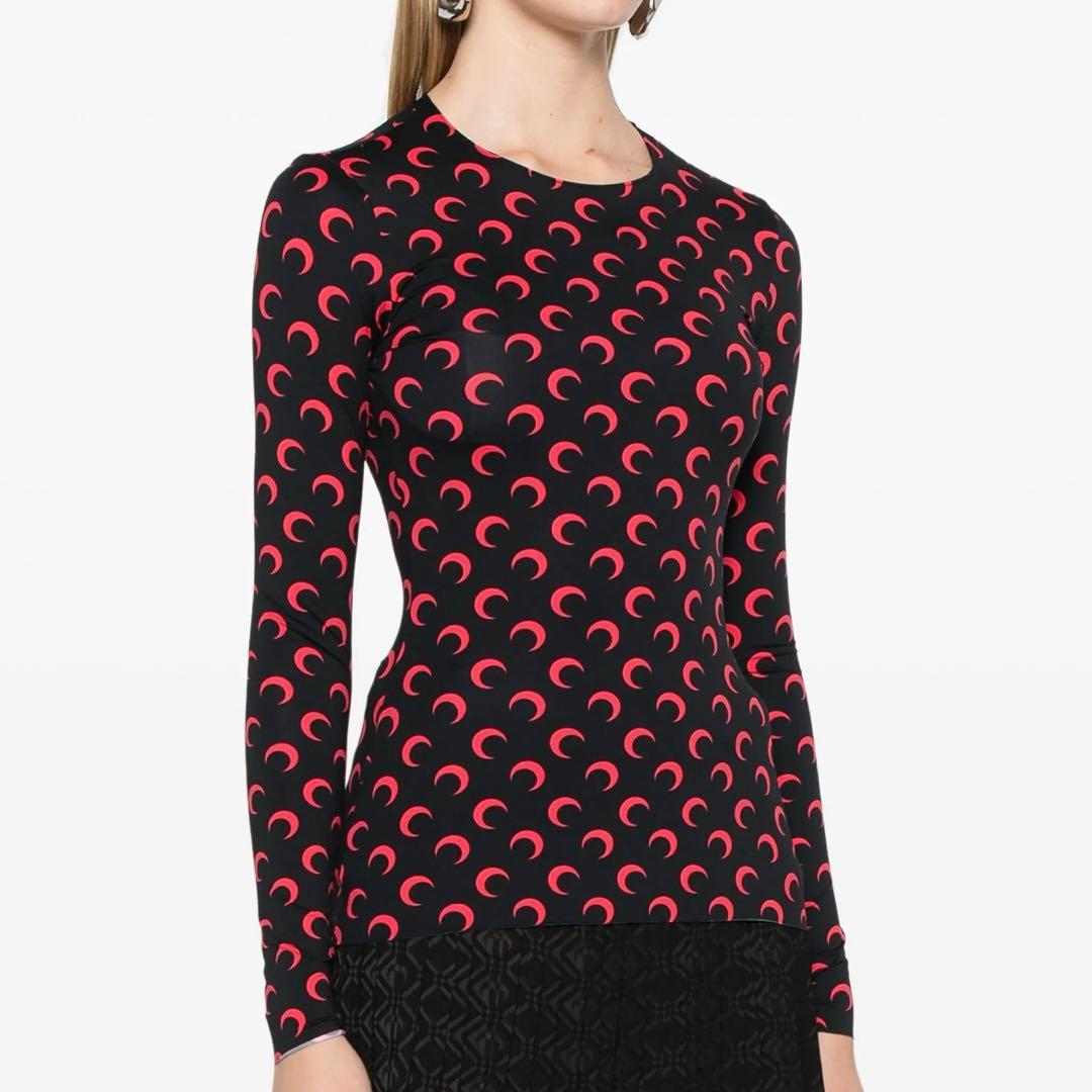 MarineSerre ムーンプリントジャージークルーネックトップ XS