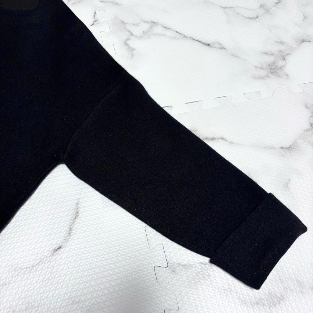 BEARDSLEY ニットコート　ブラック　ビアズリー　洗える　ノーカラー　黒