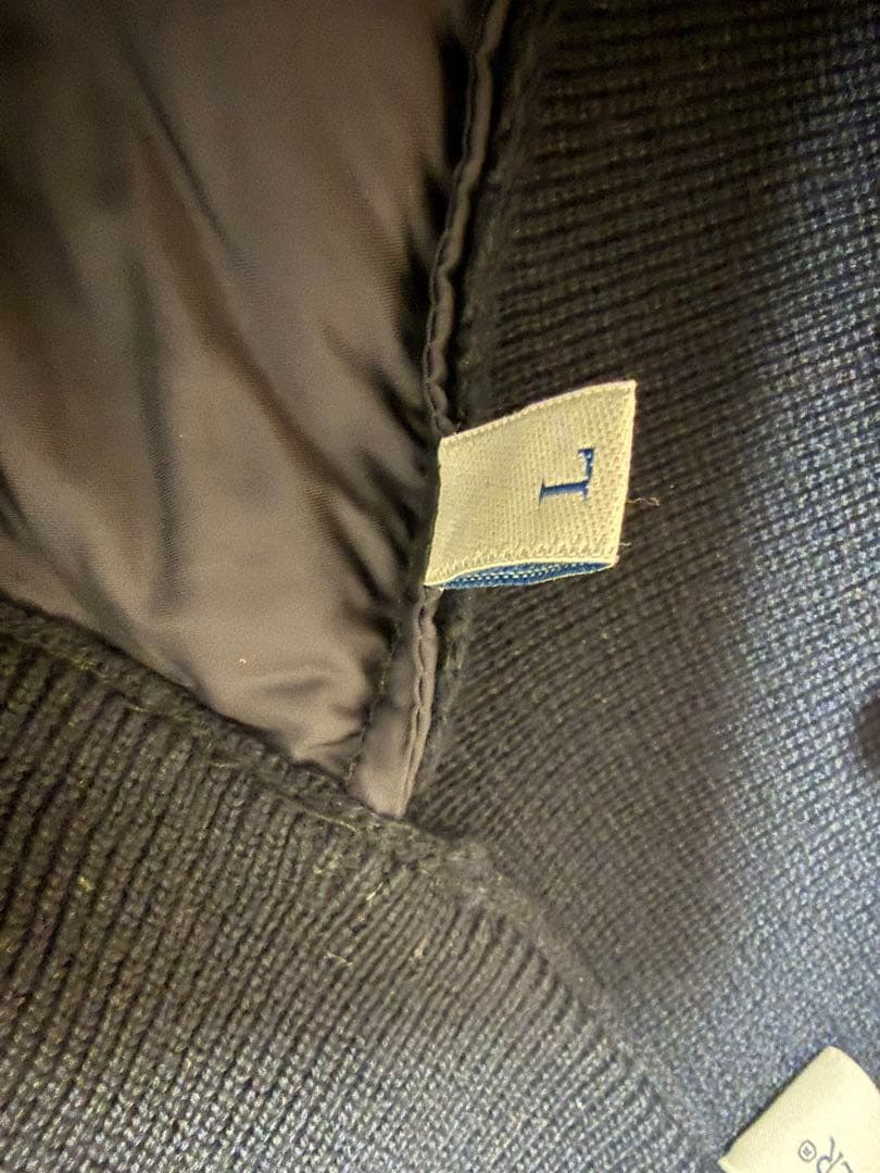 MONCLER ネイビー ニットダウン　L　ハイブリッド