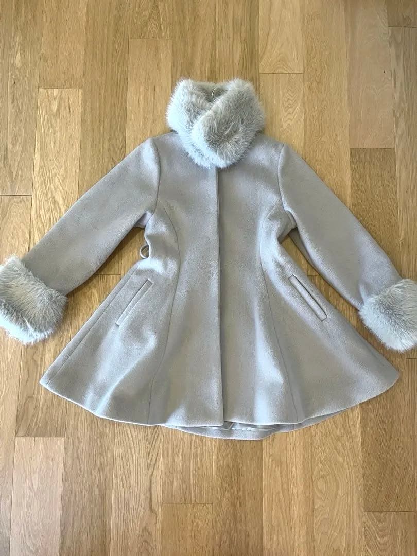 Darich ダーリッチ ウエストベルトメルトンコート グレー