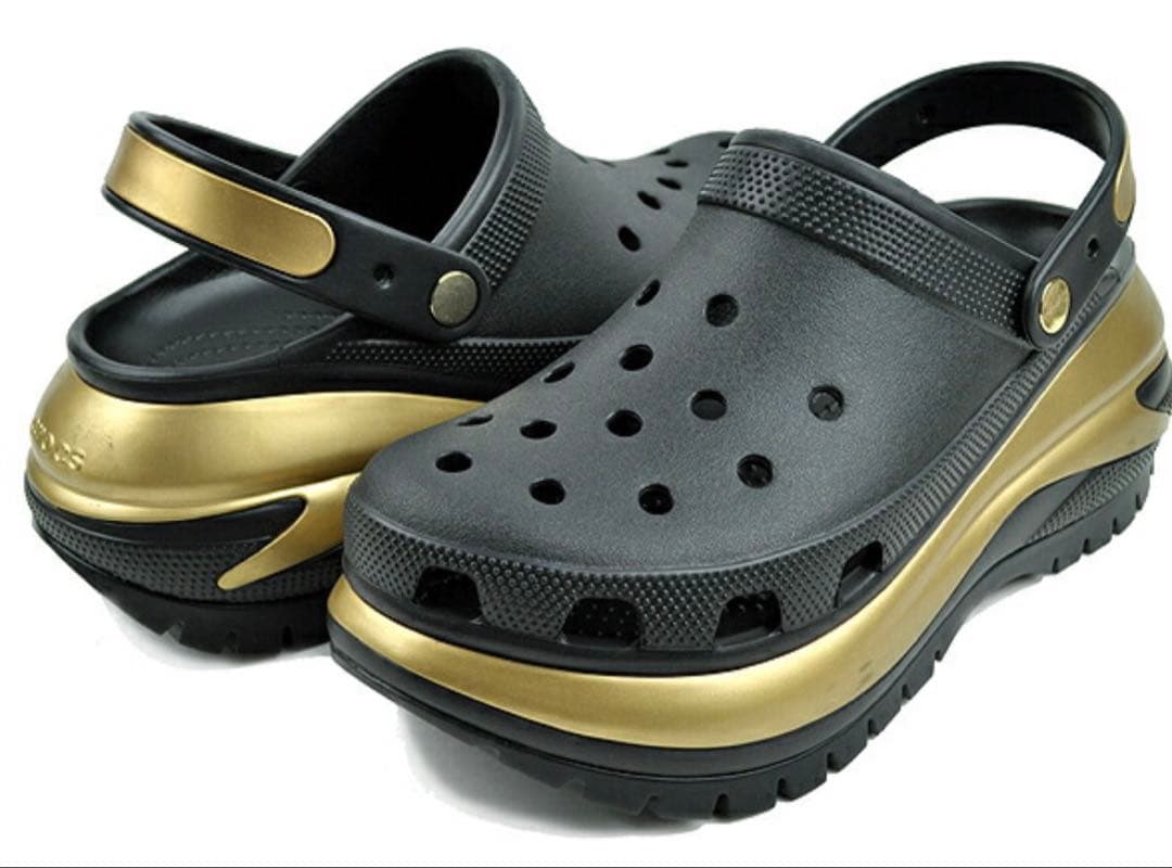 crocs MEGA CRUSH LLIC CLOG ブラック/ゴールド