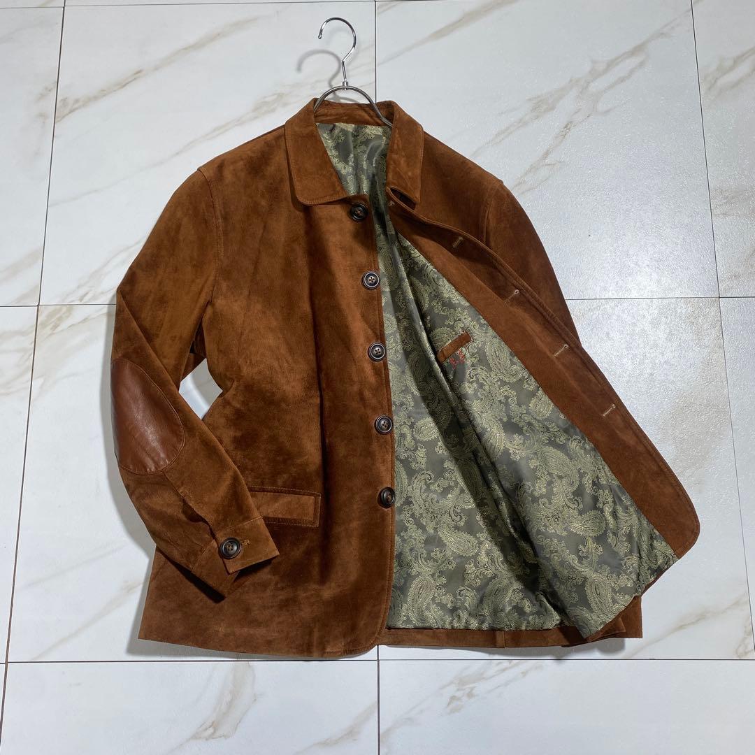 希少⭐︎ヴィンテージ レザーエルボーパッチ スエードカバーオール ペイズリー