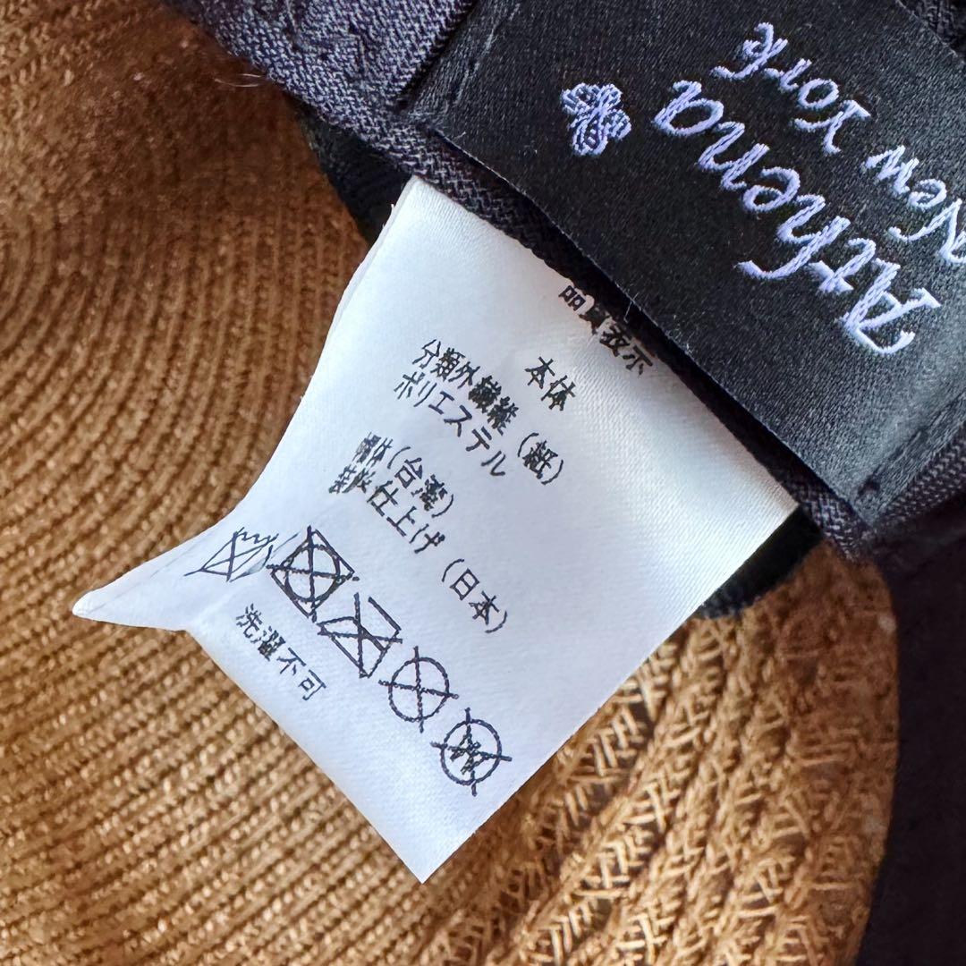 美品 アシーナニューヨーク レース 麦わら帽子 ATHENA NEW YORK