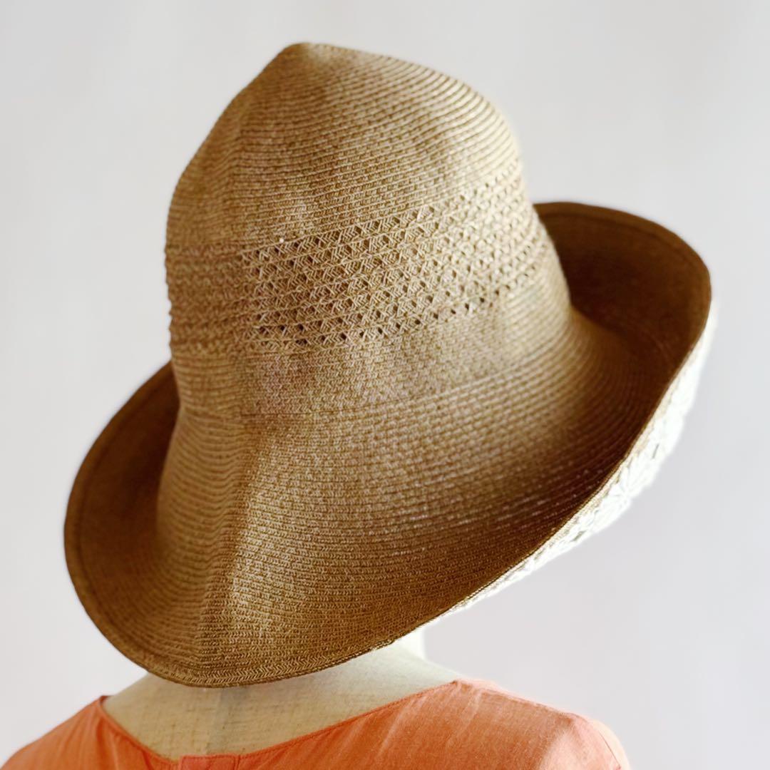 美品 アシーナニューヨーク レース 麦わら帽子 ATHENA NEW YORK