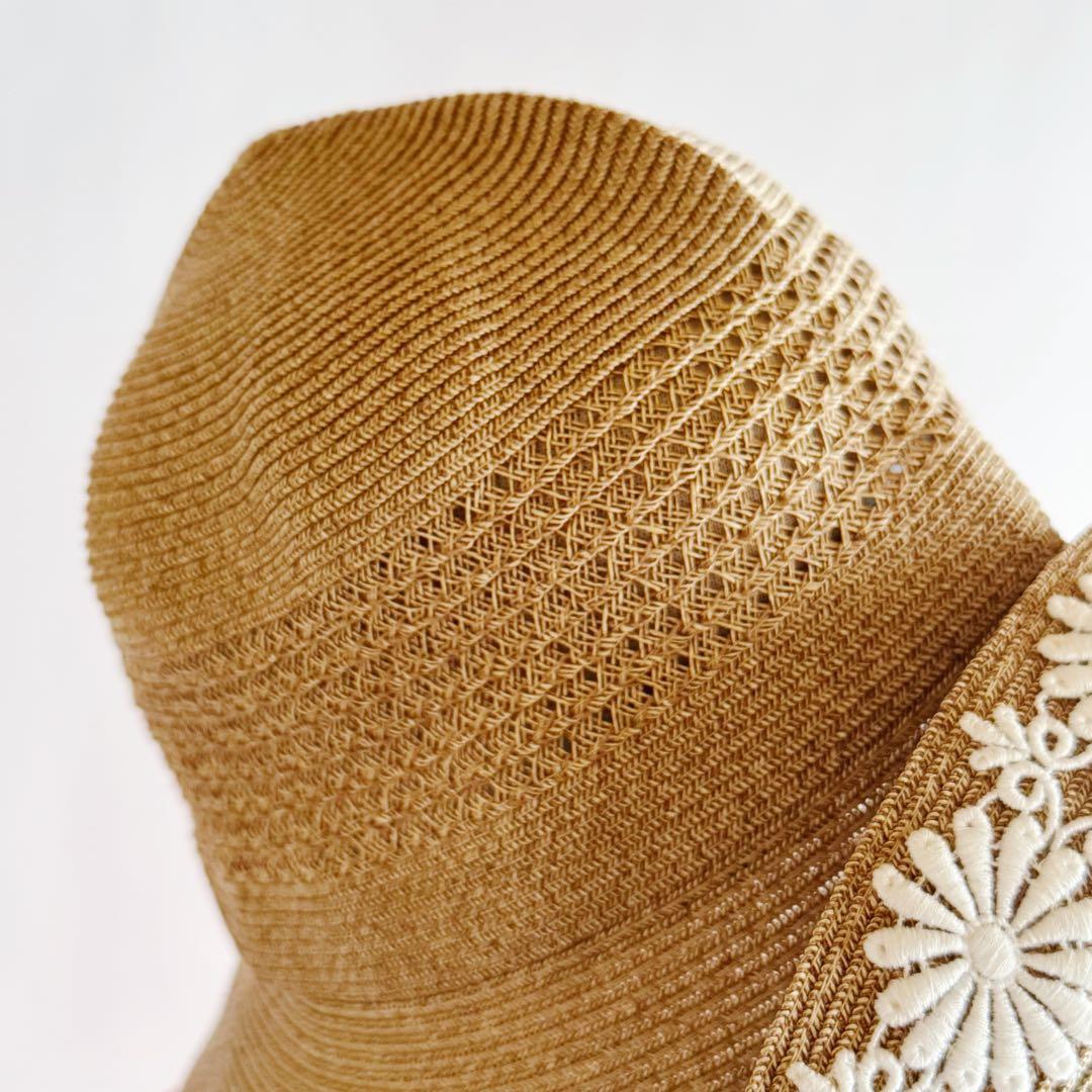 美品 アシーナニューヨーク レース 麦わら帽子 ATHENA NEW YORK