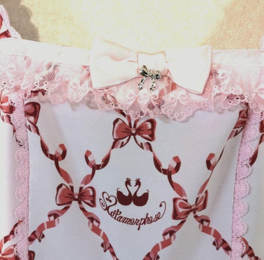 morphose　Dressy Ribbon ジャンパースカート　ピンク