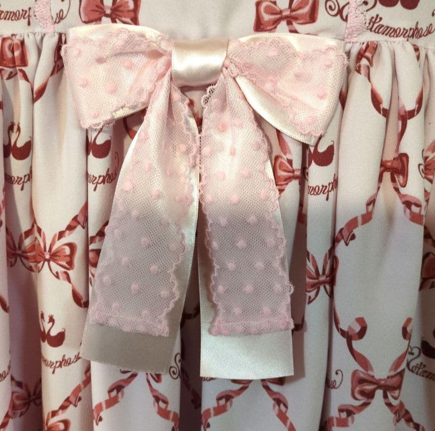 morphose　Dressy Ribbon ジャンパースカート　ピンク