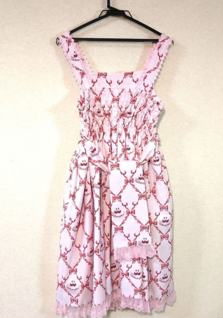 morphose　Dressy Ribbon ジャンパースカート　ピンク