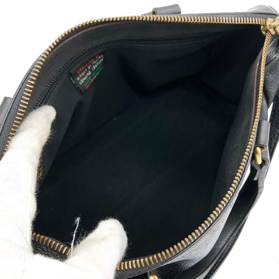 【IL BISONTE】2wayバッグ　ミニボストンバッグ　レザー　ブラック