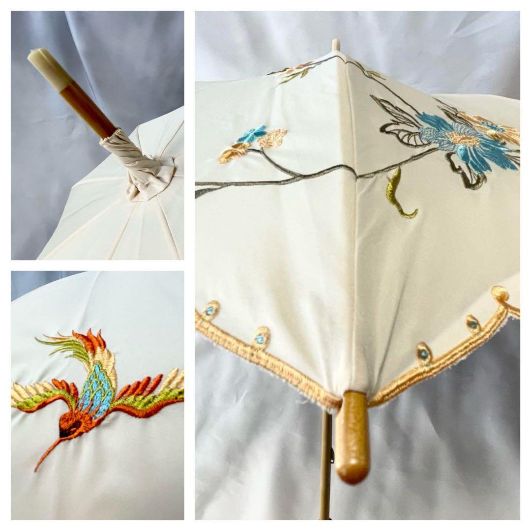 新品 シノワズリーモダン 晴雨兼用日傘 日本製UPF50+ 遮光遮熱 刺繍 母