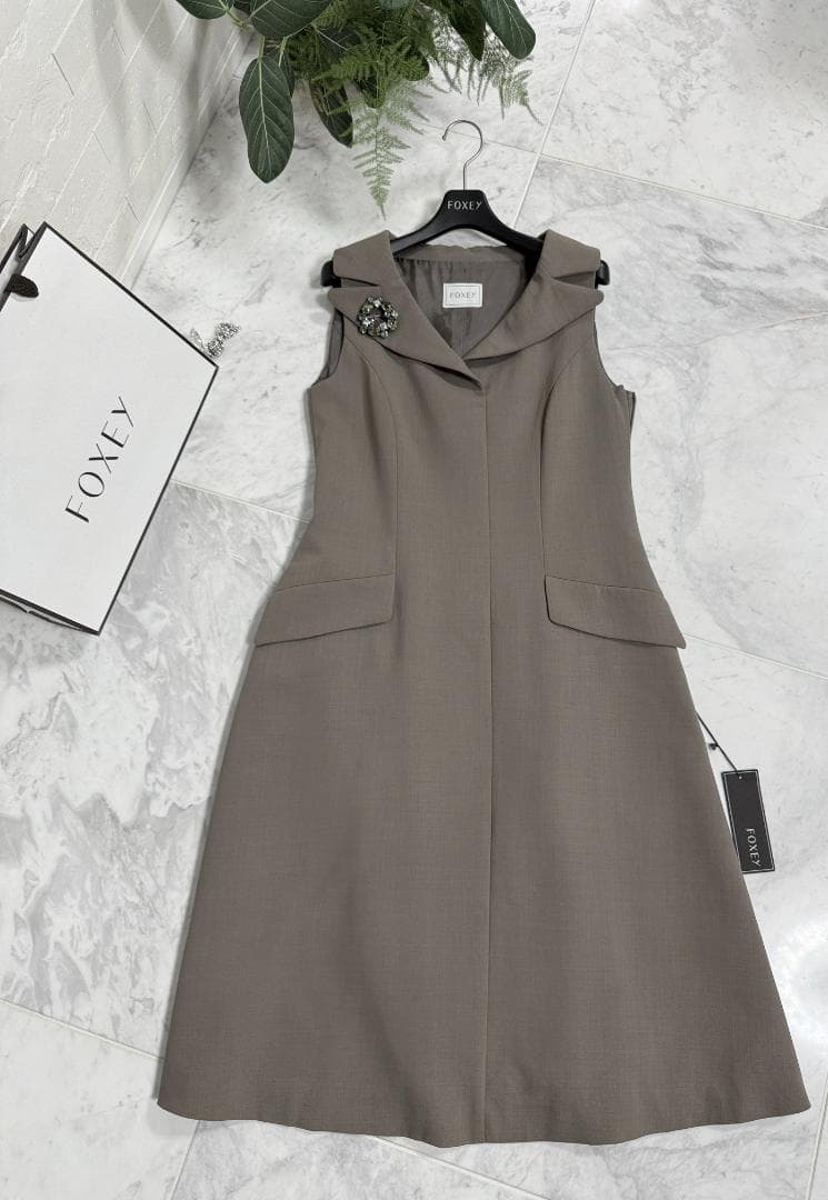 極美品★FOXEY/フォクシー ワンピース ドレス レディテイラード 38