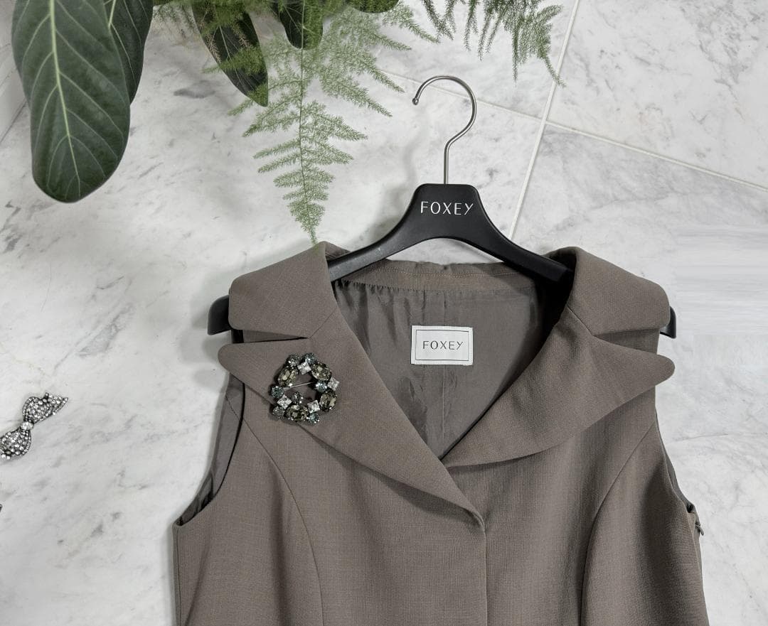 極美品★FOXEY/フォクシー ワンピース ドレス レディテイラード 38