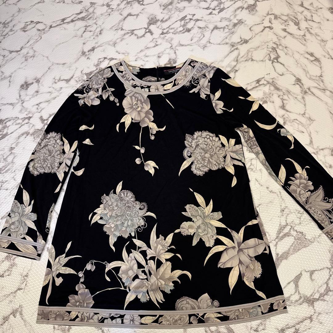 レオナール花柄長袖チュニック