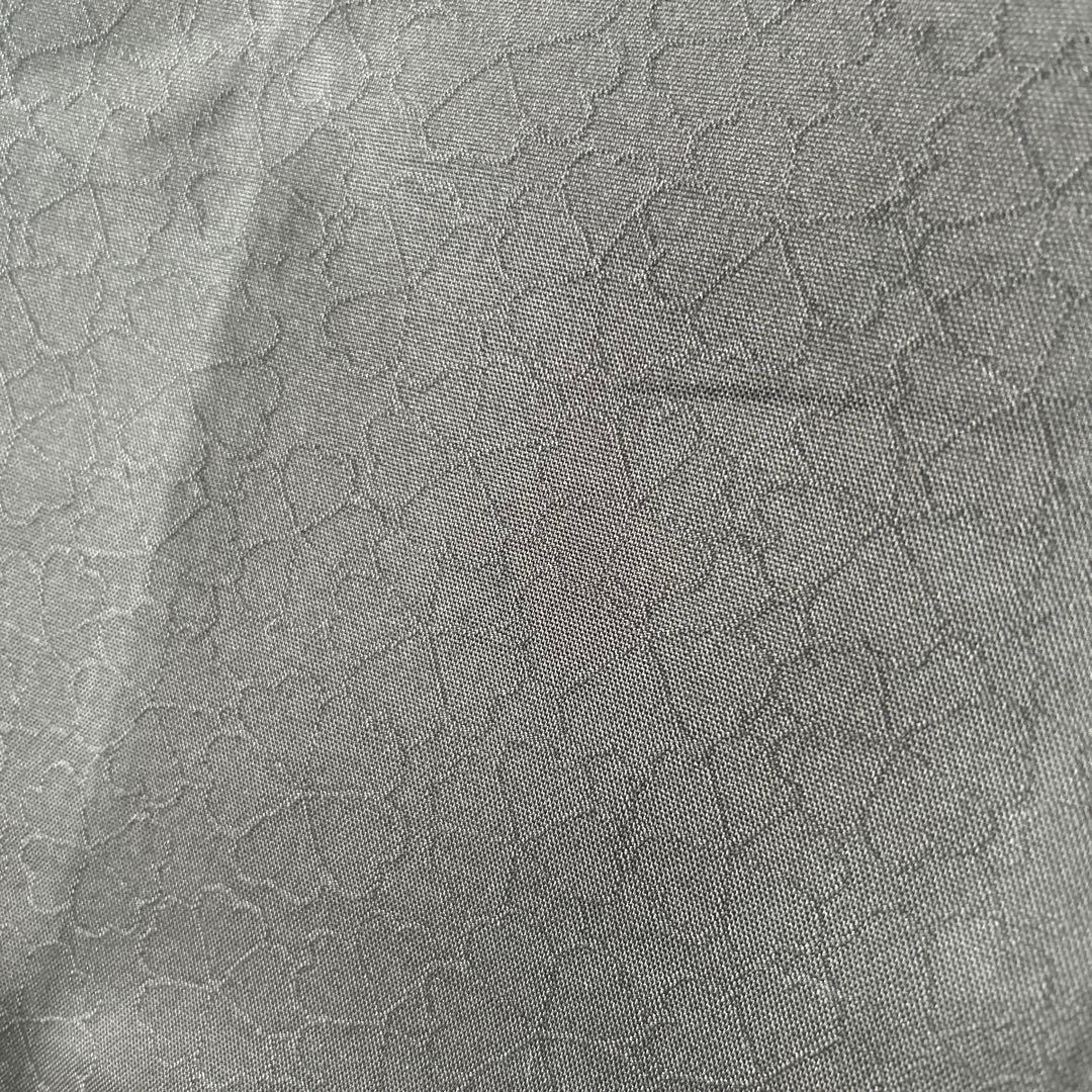 お値下げしました！【美品】袋帯 黒とグレー 銀糸波模様 正絹 六通