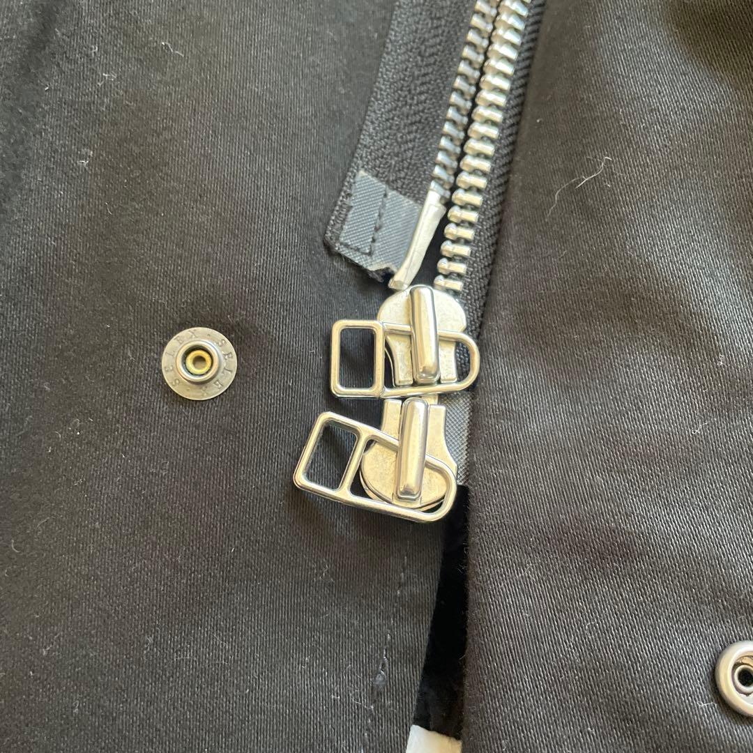 FRED PERRY ブラック ロゴ チェック ファー モッズコート Sサイズ