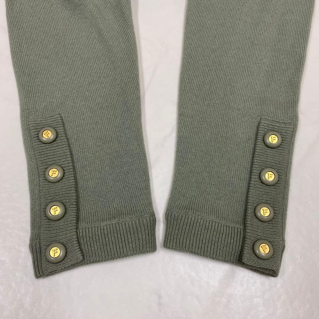 希少★FOXEY ニットワンピース ハイネック カシミヤ100％ 袖金ボタン42