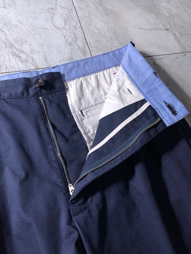 BEAMS+ 百名品 2プリーツ タック チノ トラウザーズ ネイビー M 美品