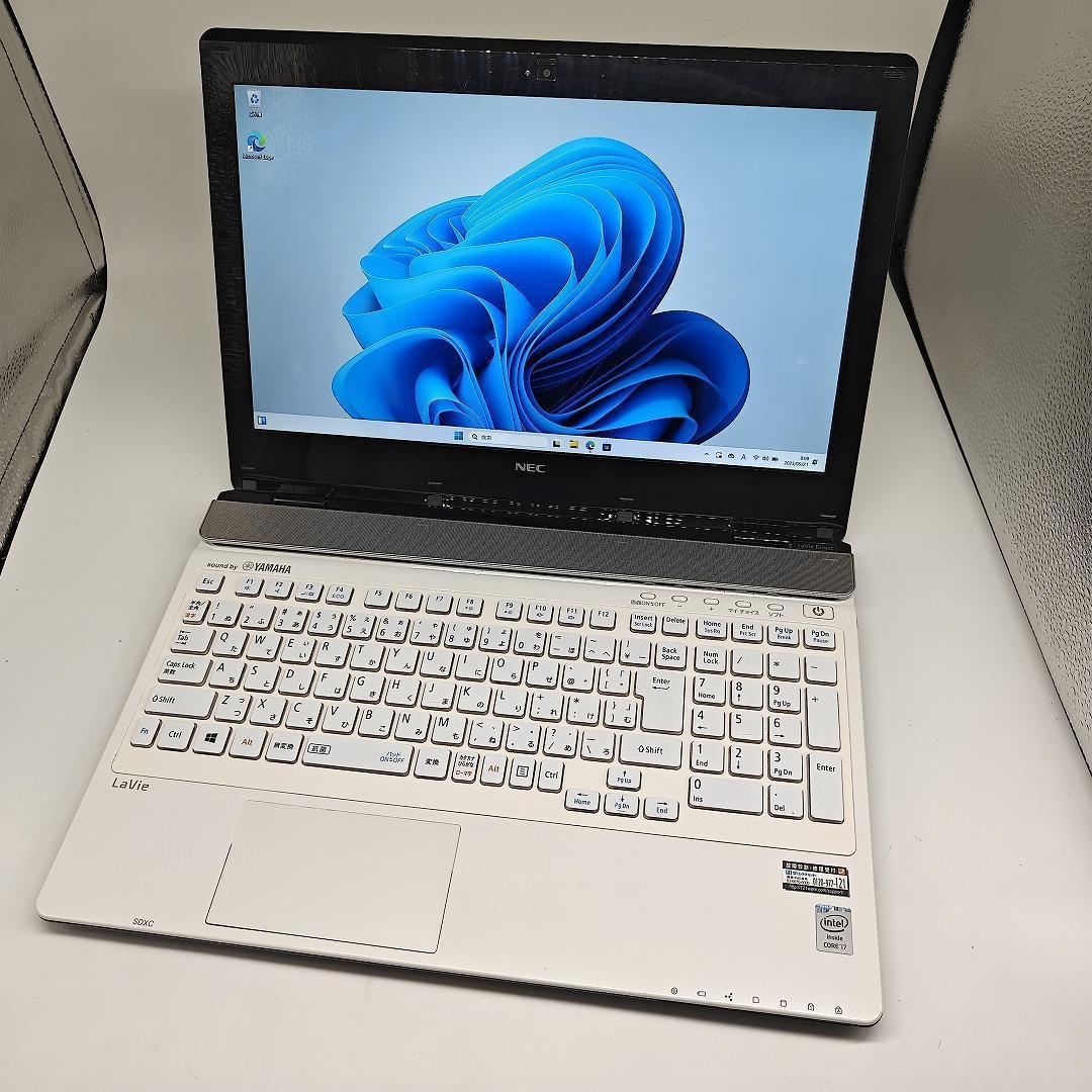 【LAVIE】NEC 爆速i7 SSD256GB 16GB ホワイト ノートPC