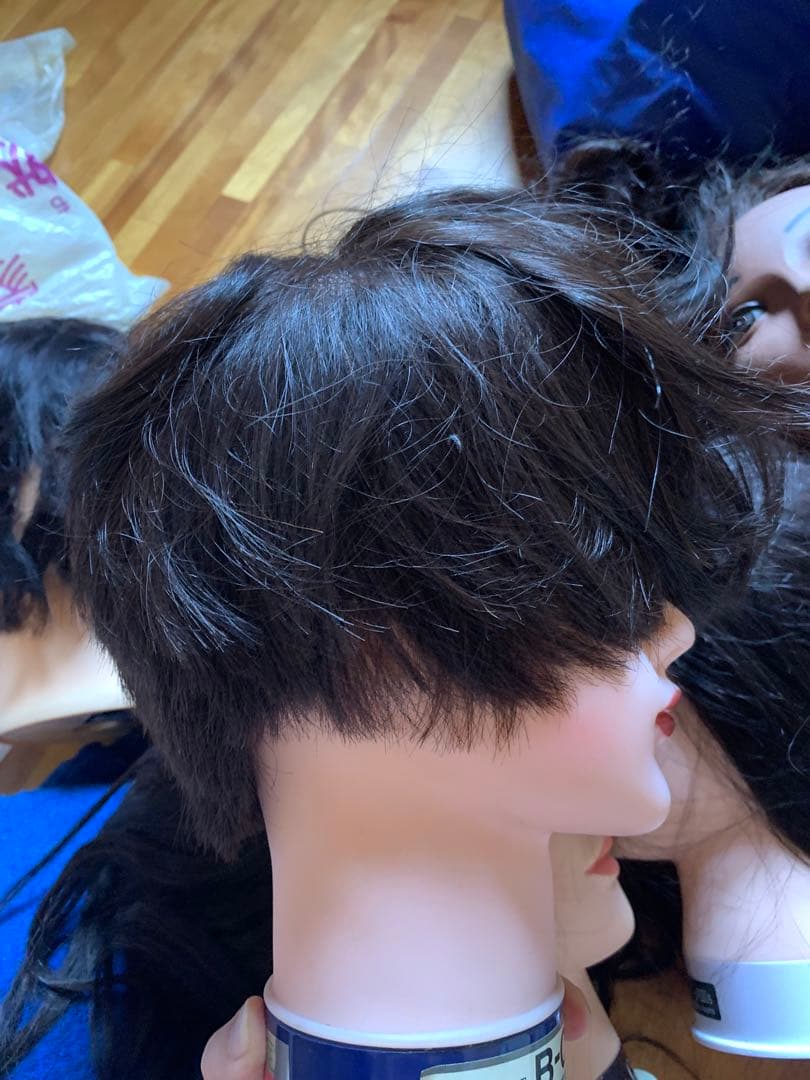 使用済みの人毛カットウィッグ　12体セット売り