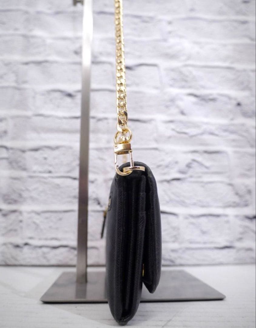 ◆ PRADA プラダ サフィアーノレザー ショルダーウォレット バッグ 長財布