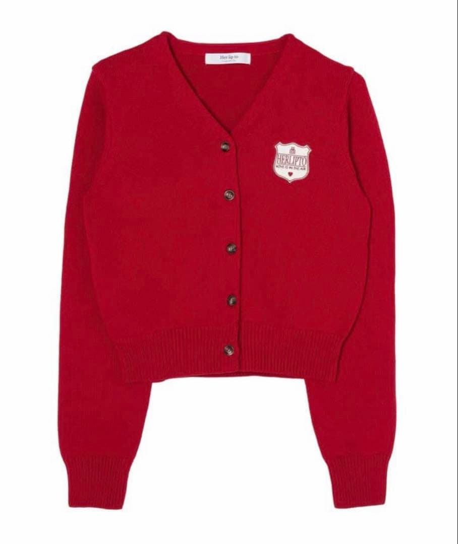 トップス Herlipto Be Mine Emblem Knit Cardigan