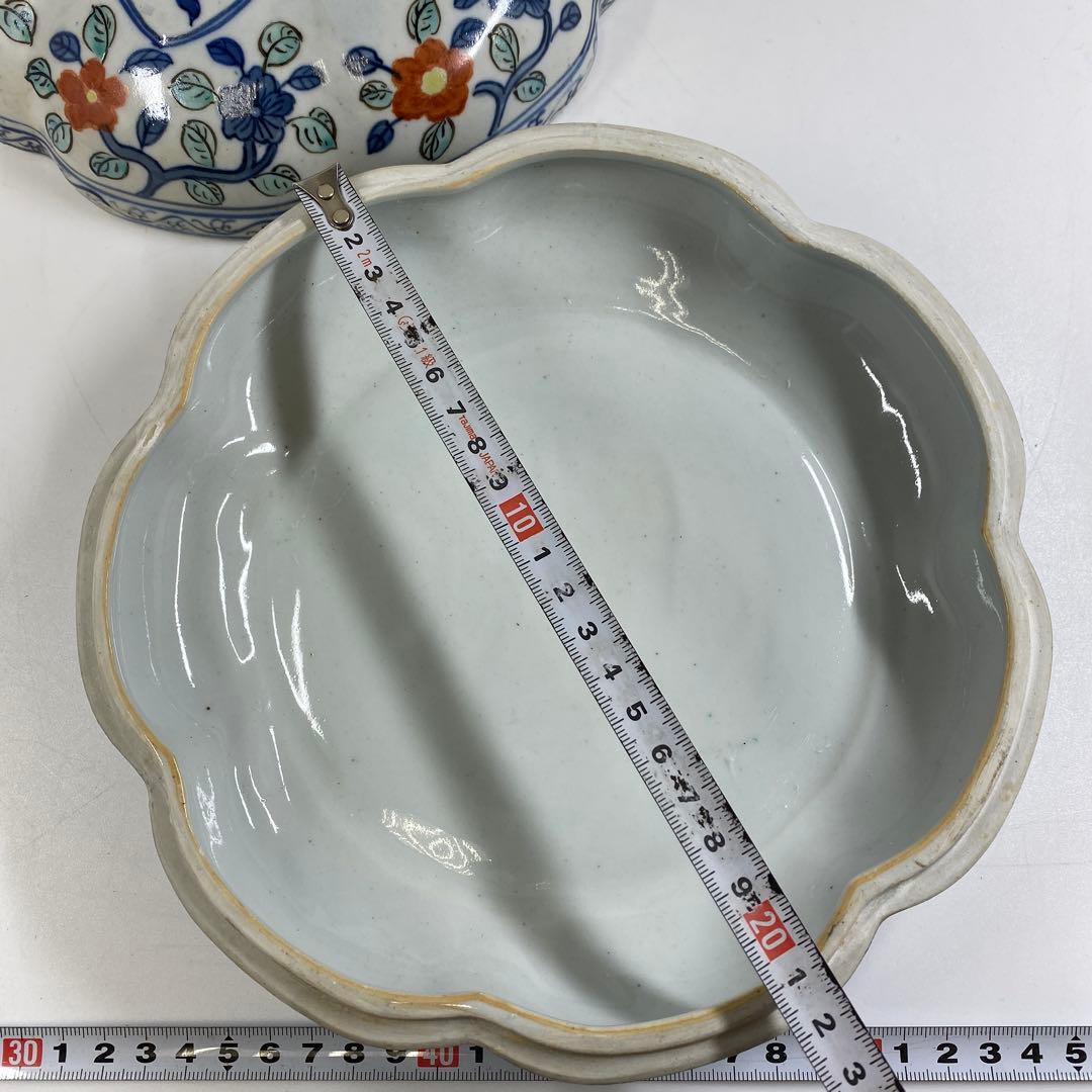 中国美術　大明嘉靖年製　雲龍図蓋物　幅約22.5㎝　東Y7-0212⑥タルチ