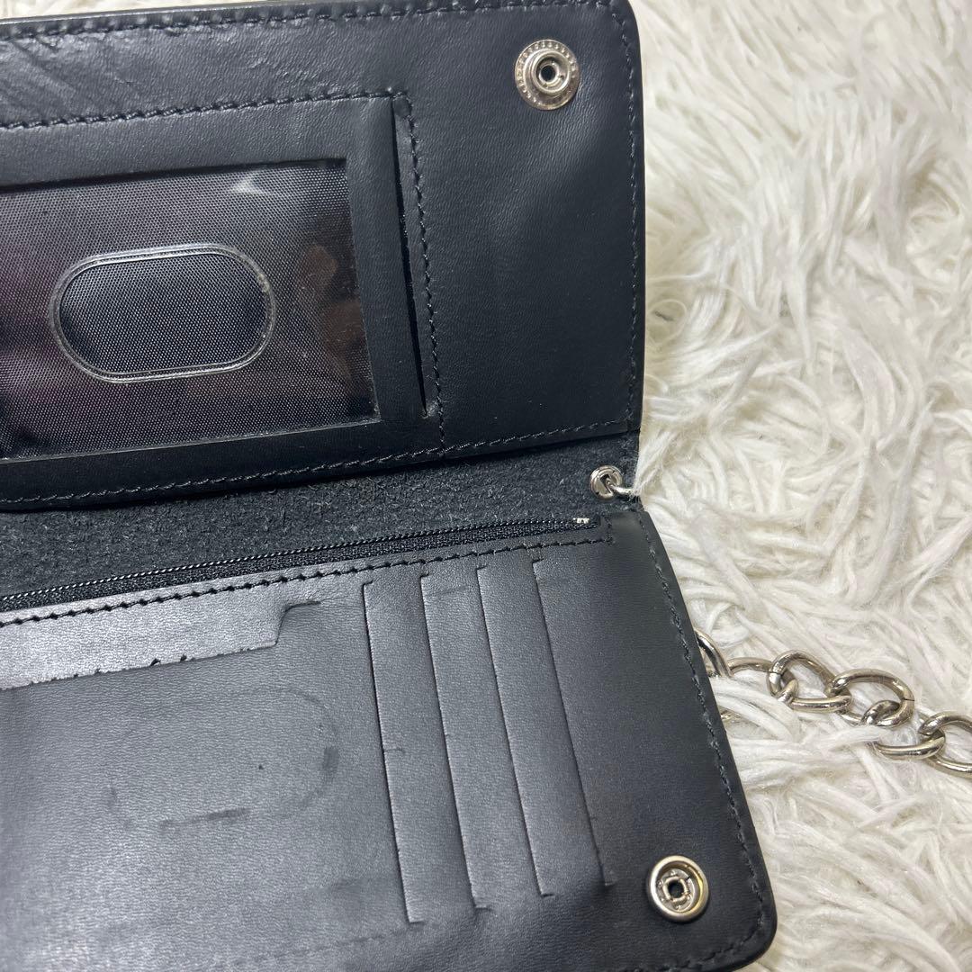 【美品】ハーレーダビットソン　長財布　チェーンウォレット　レザー　ブラック