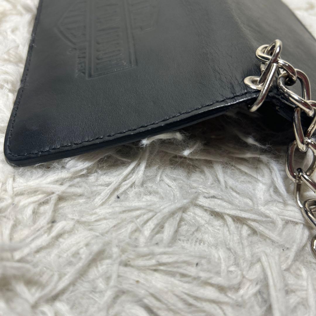 【美品】ハーレーダビットソン　長財布　チェーンウォレット　レザー　ブラック