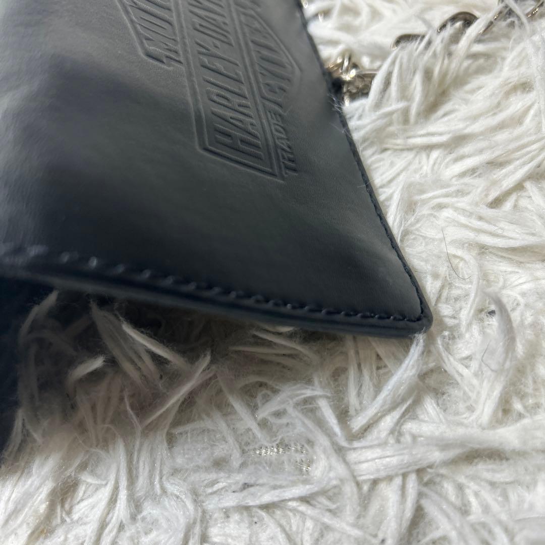 【美品】ハーレーダビットソン　長財布　チェーンウォレット　レザー　ブラック