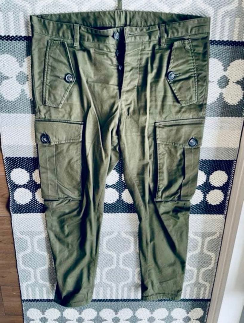 希少人気美品 DSQUARED2セクシーカーゴフィット グリーン