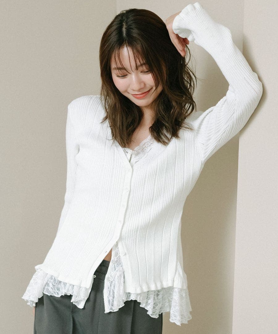 COCO DEAL レースドッキングニット