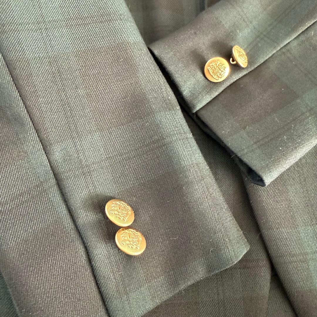 グリーンレベル　ユナイテッドアローズ　フォーマルスーツ　130 チェック　緑