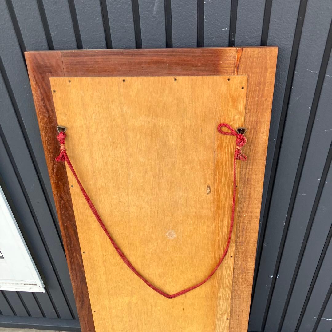 北欧レトロ ビンテージ 象嵌細工 花柄木製フレームミラー 等身鏡 姿見 壁掛け鏡