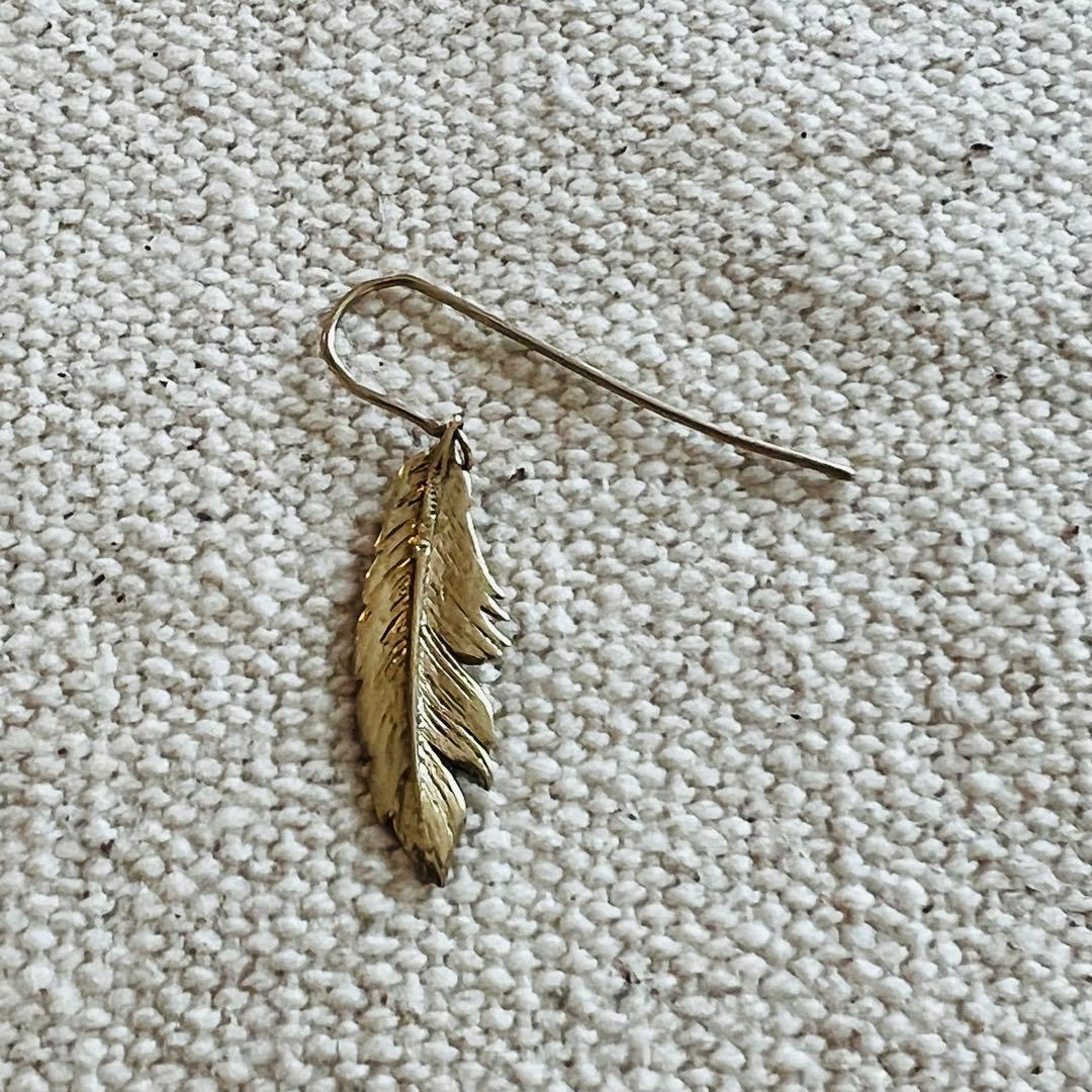 【片耳！】Manon Jewelry/フェザー　ピアス（S）14k YG