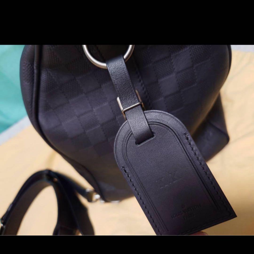 超美品　ルイヴィトン　ダミエ・アンフィニ　キーポル・バンドリエール45 オニキス