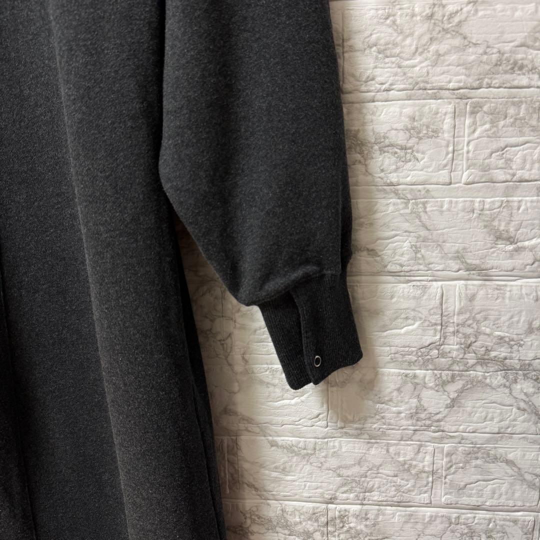 ADAM ET ROPÉ バルーンスリーブスウェットワンピース　チャコール F