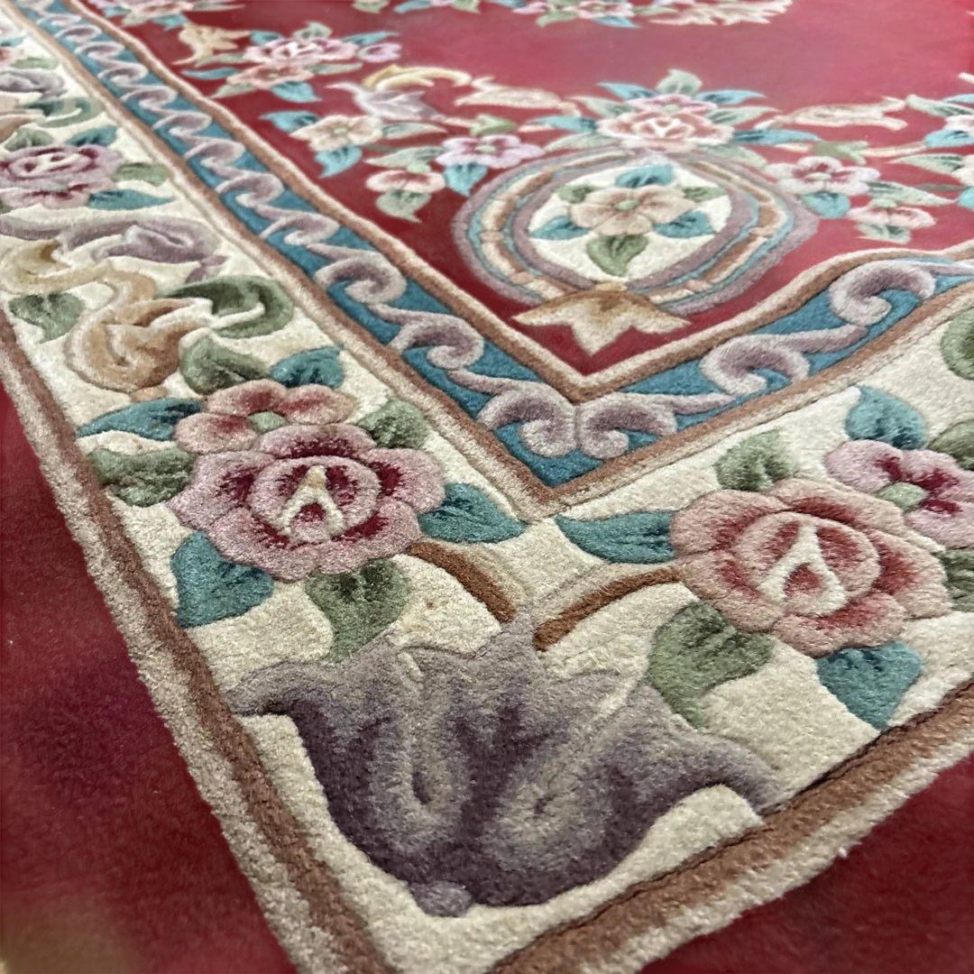 中国段通 花柄 カーペット織物 絨毯 じゅうたん ラグ マット 敷物 インテリア