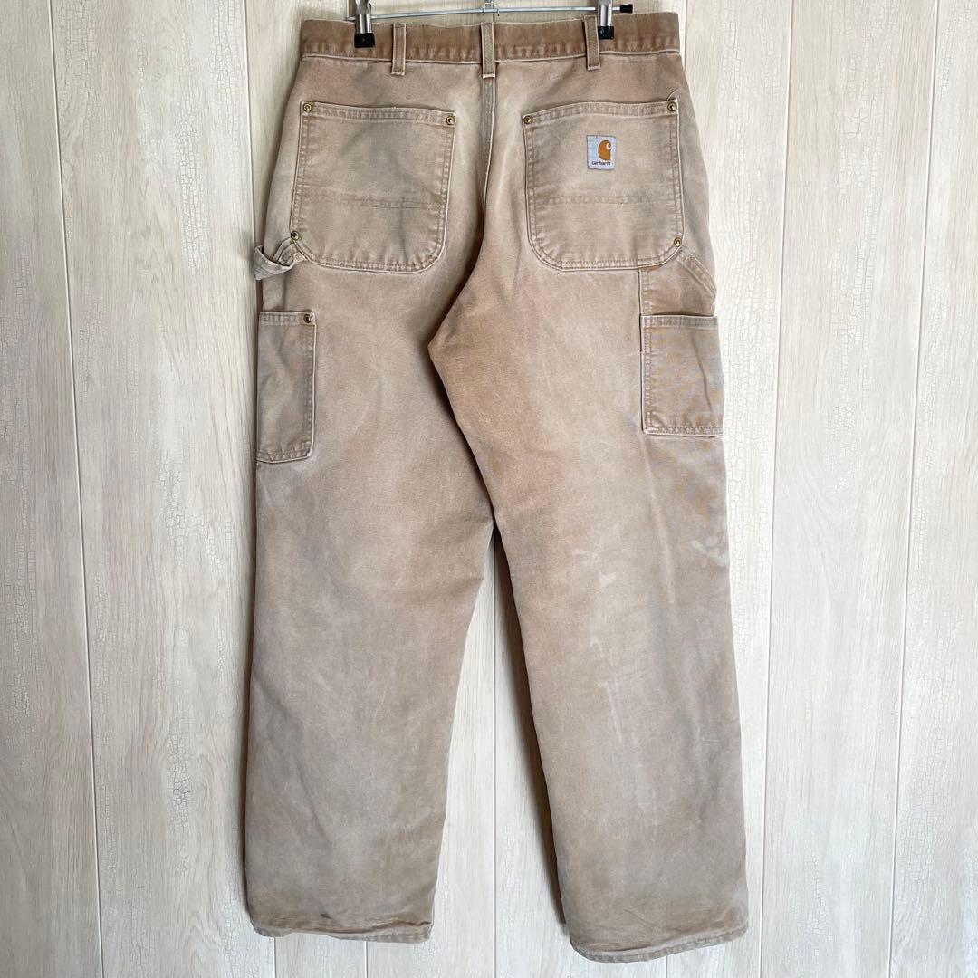 ベ*ー様 Carhartt USA製 ダブルニー フェード パンツ 古着 ボロ