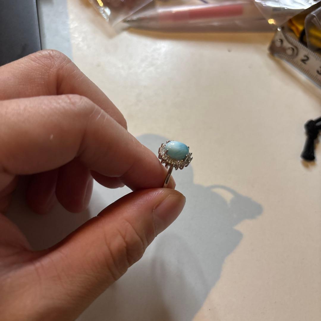 ラリマーの指輪たん！綺麗！