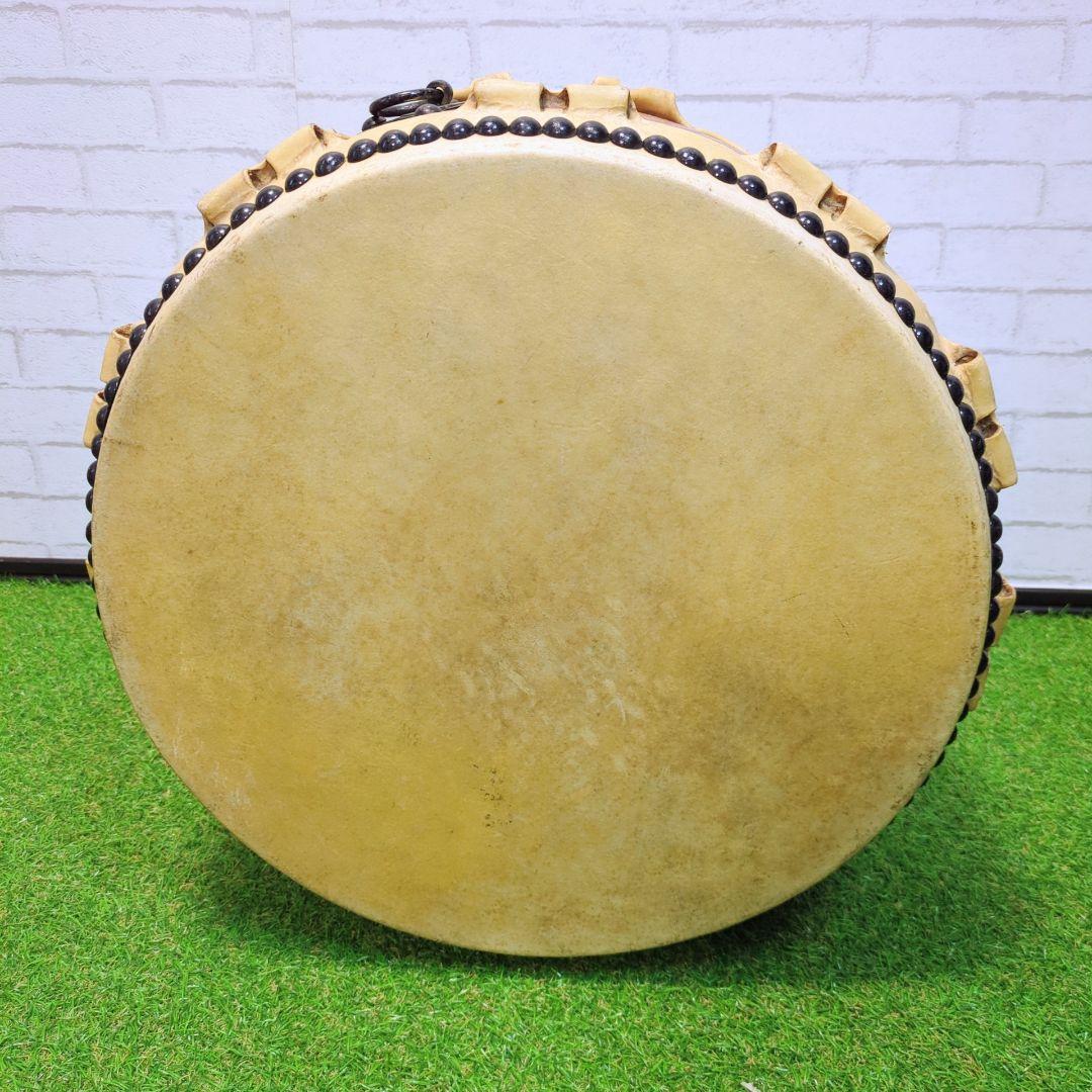 【高級】平太鼓　和楽器 和太鼓 くりぬき胴　1.4尺　耳付　欅
