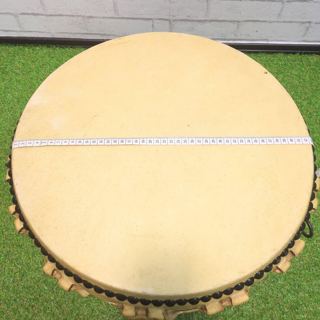 【高級】平太鼓　和楽器 和太鼓 くりぬき胴　1.4尺　耳付　欅