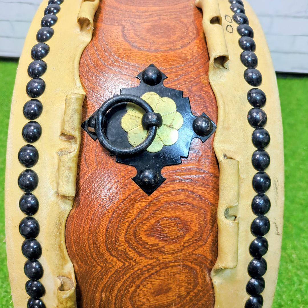 【高級】平太鼓　和楽器 和太鼓 くりぬき胴　1.4尺　耳付　欅