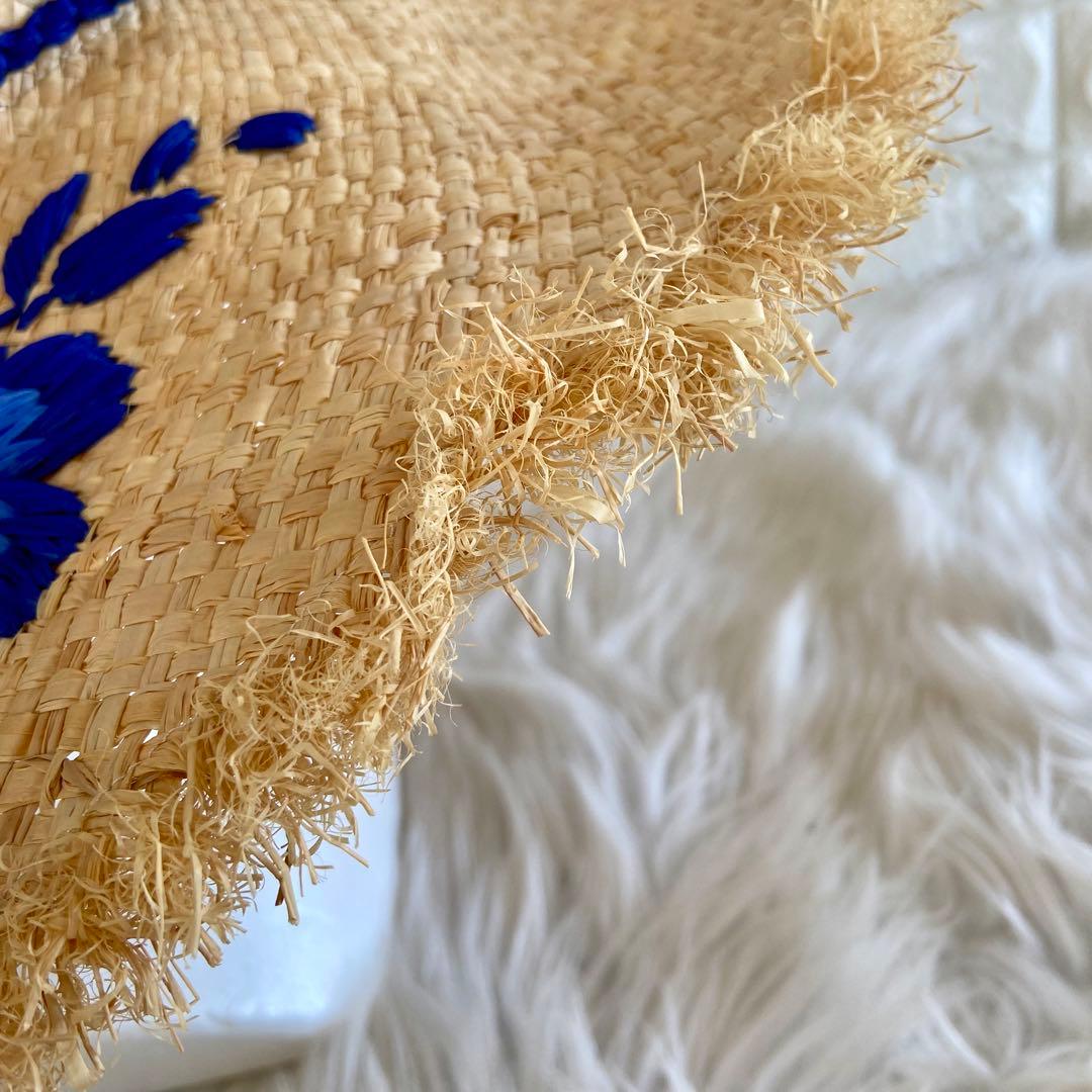 ケイトスペード　ラフィア　花柄　麦わら帽子　ハット